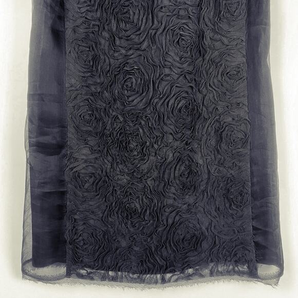 J Crew Gray Silk Organza Floral Cocktail Dress Shift Party Womens Size 0 - Picture 5 of 11